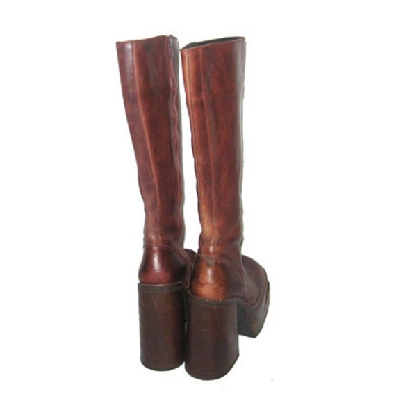 SOLD VTG Sonax Goth Grunge Club Kid Leather Boots - Picture 6 of 6